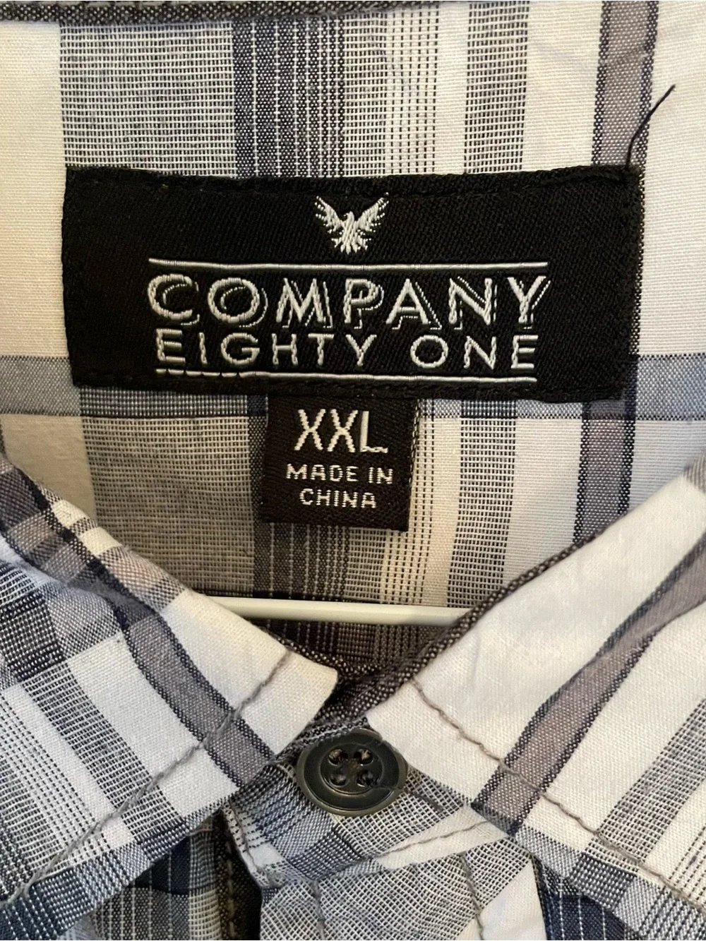 Company Eighty One Men’s‎ Button Up Shirt XXL Blue Plaid Western